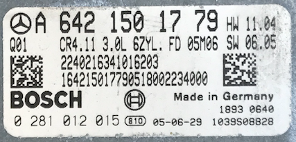 Bosch Engine ECU, Mercedes-Benz, 0281012015, 0 281 012 015, A6421501779, A 642 150 17 79, CR4.11