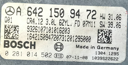 Bosch Engine ECU, Mercedes-Benz, 0281014502, 0 281 014 502, A6421509472, A 642 150 94 72, 1039S22622