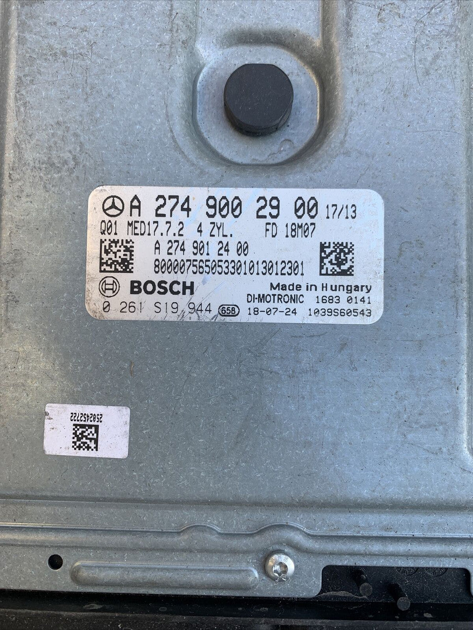 Bosch Engine ECU, Mercedes-Benz, 0 261 S19 944, 0261S19944, A 274 900 29 00, A2749002900, A 274 901 24 00, A2749012400, MED17.7.2