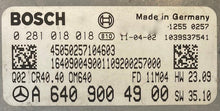 Bosch Engine ECU, Mercedes-Benz B 180 CDI, 0281018018, 0 281 018 018, A6409004900, A 640 900 49 00, 1039S37541