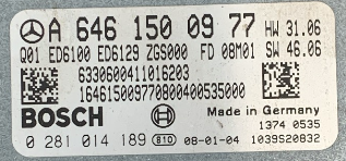 Bosch Engine ECU, Mercedes-Benz CDI, 0281014189, 0 281 014 189, A6461500977, A 646 150 09 77, 1039S20832