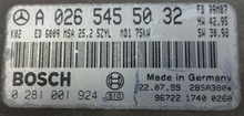 Bosch Engine ECU, Mercedes-Benz Sprinter CDI, 0281001924, 0 281 001 924, A0265455032, A 026 545 50 32