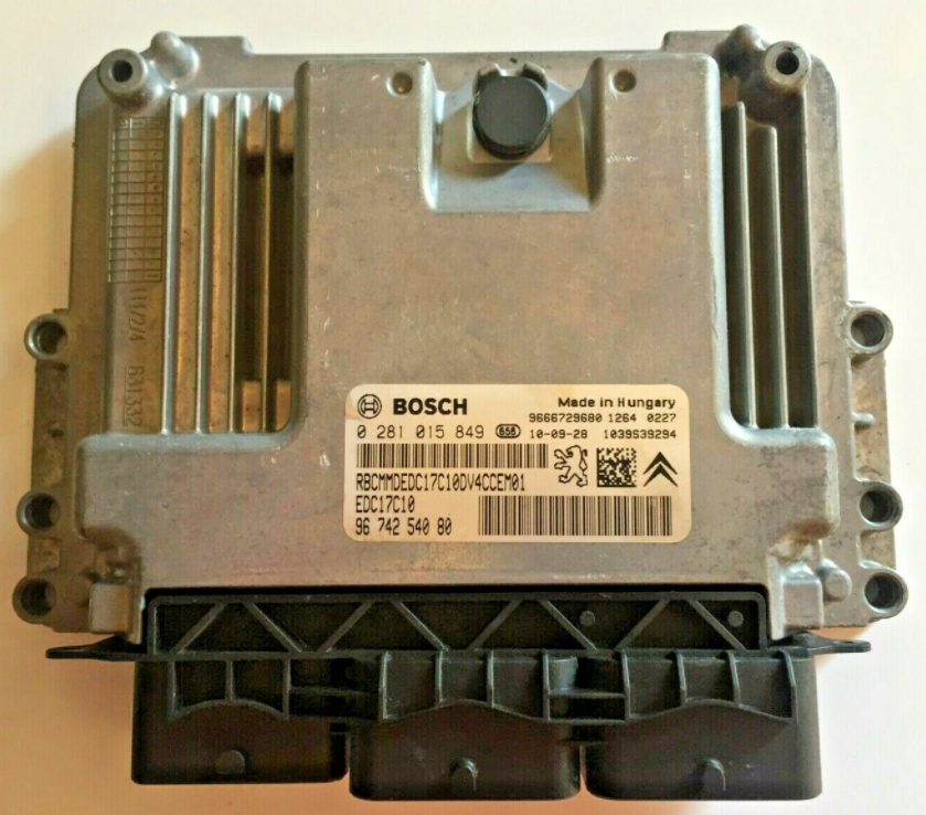 Bosch Engine ECU, Peugeot - Citroen, 0281015849, 0 281 015 849, 9674254080, 96 742 540 80, 1039S39294, EDC17C10