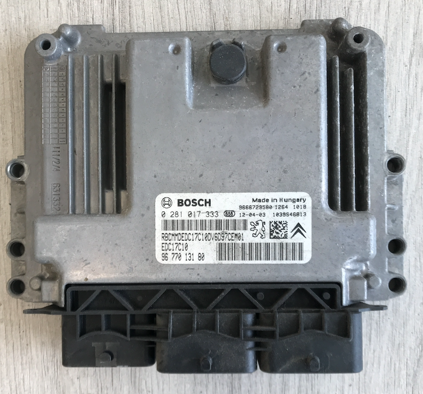 Bosch Engine ECU, Peugeot - Citroen 1.6HDi, 0281017333, 0 281 017 333, 9677013180, 96 770 131 80, EDC17C10