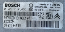 Bosch Engine ECU, Peugeot 207 1.6 HDI, 0281012465 ,0 281 012 465 , 9661004480, 96 610 044 80, EDC16C34, 1039S10363