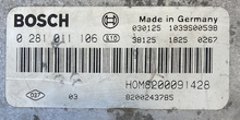 Bosch Engine ECU, Renault Master 2.0 dCi, 0281011106, 0 281 011 106, HOM8200091428, 8200243785
