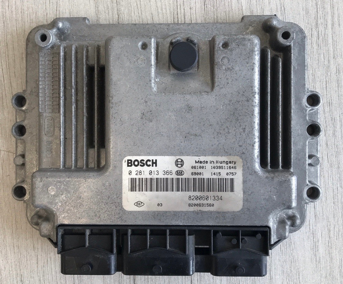 Bosch Engine ECU, Renault Scenic 1.9DCI, 0281013366, 0 281 013 366, 8200601334, 8200631560, 1039S11646