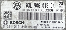 Bosch Engine ECU, Skoda Superb 2.0 TDI 4X4, 0281016849, 0 281 016 849, 03L906018CK, 03L 906 018 CK, 1039S44226, EDC17C46