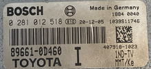Bosch Engine ECU, Toyota Yaris, 0 281 012 518, 0281012518, 89661-0D460, 1039S11746
