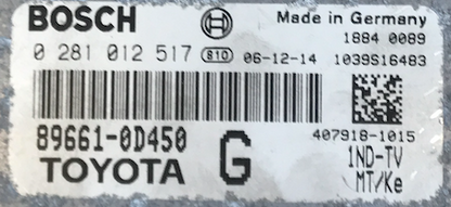 Plug & Play Bosch Engine ECU, Toyota Yaris 1.4 D-4D, 0281012517, 0 281 012 517, 89661-0D450, 896610D450
