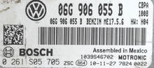 Bosch Engine ECU, VW, 0261S05705, 0 261 S05 705, 06G906055B, 06G 906 055 B, ME17.5.6