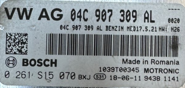 Bosch Engine ECU, VW, 0261S15070, 0 261 S15 070, 04C907309AL, 04C 907 309 AL, MED17.5.21