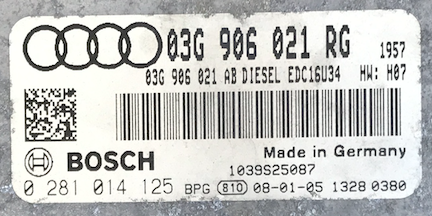 0281014125, 0 281 014 125, 03G906021RG, 03G 906 021 RG, 03G906021AB, 03G 906 021 AB, EDC16U34