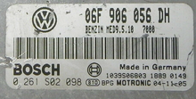 Bosch Engine ECU, VW Golf 2.0, 0261S02098,0 261 S02 098, 06F906056DH, 06F 906 056 DH, 1039S06803, MED9.5.10