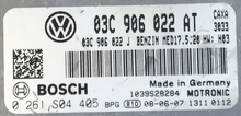Bosch Engine ECU, VW Golf VI 1.4 TSI, 0261S04405, 0 261 S04 405, 03C906022AT, 03C 906 022 AT, 1039S28284, MED17.5.20
