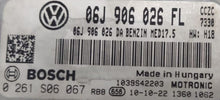 Bosch Engine ECU, VW Tiguan 2.0 TSI, 0261S06067, 0 261 S06 067, 06J906026FL, 06J 906 026 FL, MED17.5