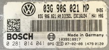 Bosch Engine ECU, VW Touran 2.0 TDI, 0281014041, 0 281 014 041, 03G906021MP, 03G 906 021 MP, 1039S18917, EDC16U34