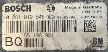 Bosch Engine ECU, Vauxhall, 0281012548, 0 281 012 548, 55198921, 1039S14100