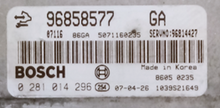 Bosch Engine ECU, Vauxhall Antara SE, 0281014296, 0 281 014 296, 96858577GA, 96858577 GA