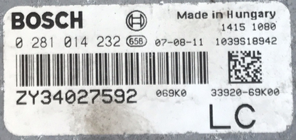 Bosch Suzuki SX4 1.6D, Engine ECU, 0281014232, 0 281 014 232, ZY34027592, ZY 340 27592, 1039S18942