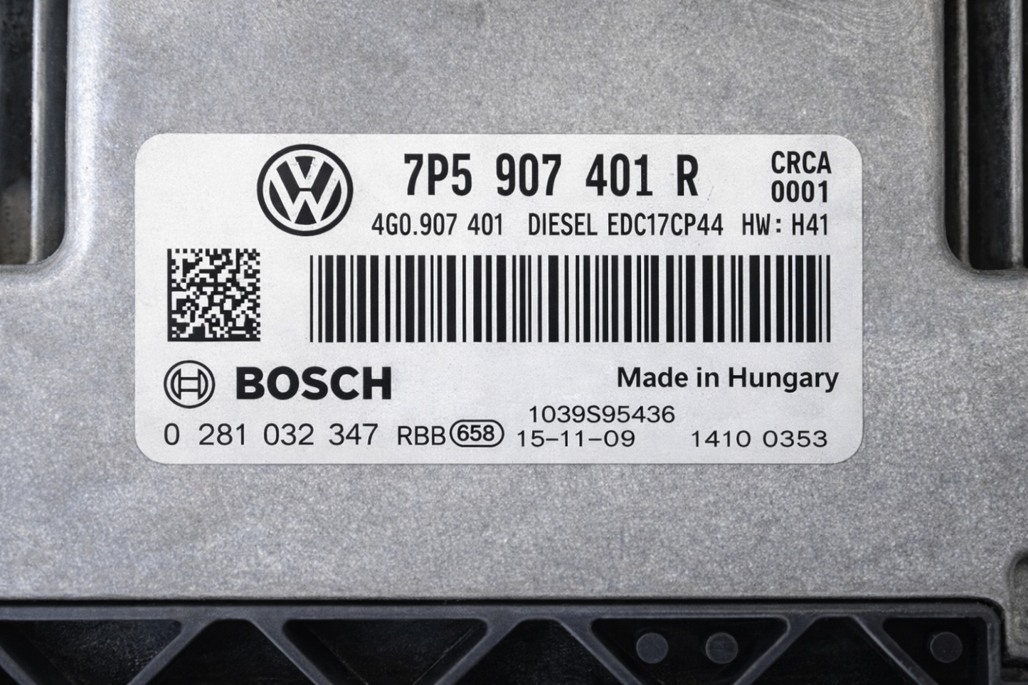 Plug & Play Bosch Engine ECU, Porsche Cayenne 3.0 TDI, 0281032347, 0 281 032 347, 7P5907401R, 7P5 907 401 R, 4G0907401, 4G0 907 401, H41 , CRCA, 0001, 1039S95436