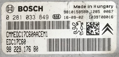 Citroen, Peugeot, 0281034188, 0 281 034 188, 9825318080, 98 253 180 80, ED17C60