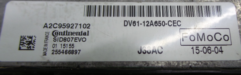 Continental Engine ECU, Ford, A2C95927102, 255466897, DV6112A650CEC, DV61-12A650-CEC, SID807EVO