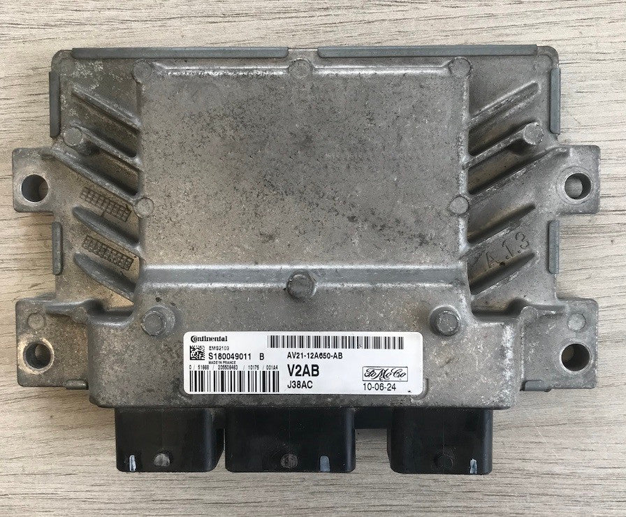 Continental Engine ECU, Ford Fiesta 1.6L, S180049011 B , AV21-12A650-AB, V2AB, EMS2103