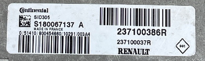 Continental Engine ECU, Renault, SID 305, S180067137 A, 237100386R