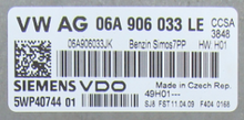 Siemens Engine ECU, VW Golf, 06A906033LE, 06A 906 033 LE, 5WP40744, SIMOS 7PP