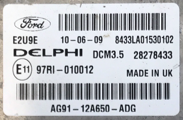 Delphi Engine ECU, Ford Mondeo, DCM3.5, 28278433, AG91-12A650-ADG