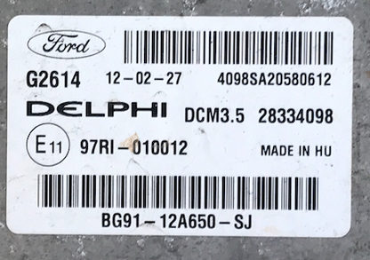 Plug & Play Delphi Engine ECU, Ford TDCI, BG91-12A650-SJ, BG9112A650SJ, 28334098, DCM3.5
