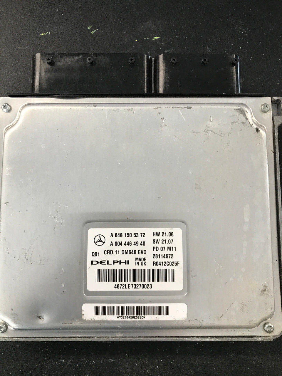 Delphi Engine ECU, Mercedes, A 646 150 53 72, A6461505372, A 004 446 49 40, A0044464940, 28114672, R0412C025F, OM646 EVO, CRD.11