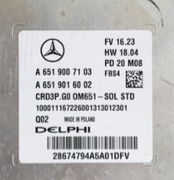 Delphi Engine ECU, Mercedes Sprinter, A6519007103, A 651 900 71 03, A6519016002, A 651 901 60 02, CRD3P.G0 OM651-SOL STD