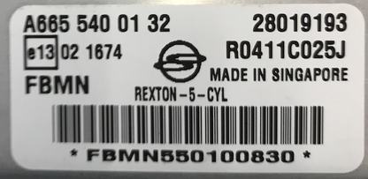 Ssangyong Rexton 2.7 xdi, A6655400132, A665 540 01 32, 28019193, R0411C025J, FBMN