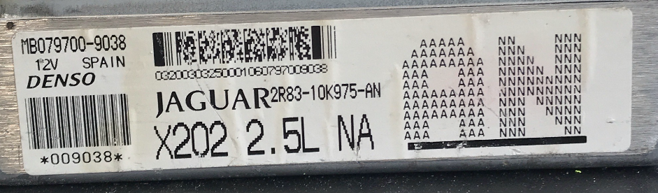 Denso Engine ECU, Jaguar, MB079700-9038, 2R83-10K975-AN, AN