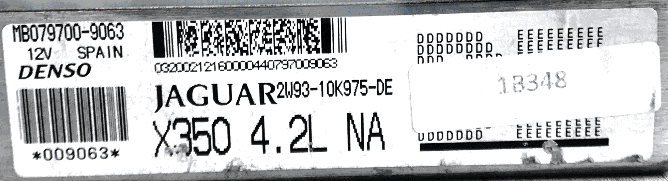 Denso Engine ECU, Jaguar, MB079700-9063, 2W93-10K975-DE, DE, X350 4.2L NA