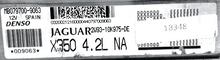 Denso Engine ECU, Jaguar, MB079700-9063, 2W93-10K975-DE, DE, X350 4.2L NA