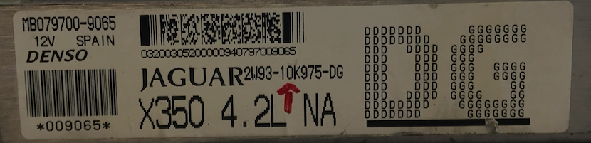 Denso Engine ECU, Jaguar, MB079700-9065, MB0797009065, 2W9310K975DG, 2W93-10K975-DG, DG, X350 4.2L NA