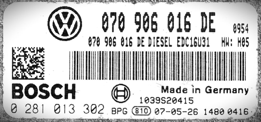 ECU de motor Bosch Plug & Play, VW Touareg 2.5 TDI, 0281013302, 0 281 013 302, 070906016DE, 070 906 016 DE, EDC16U31