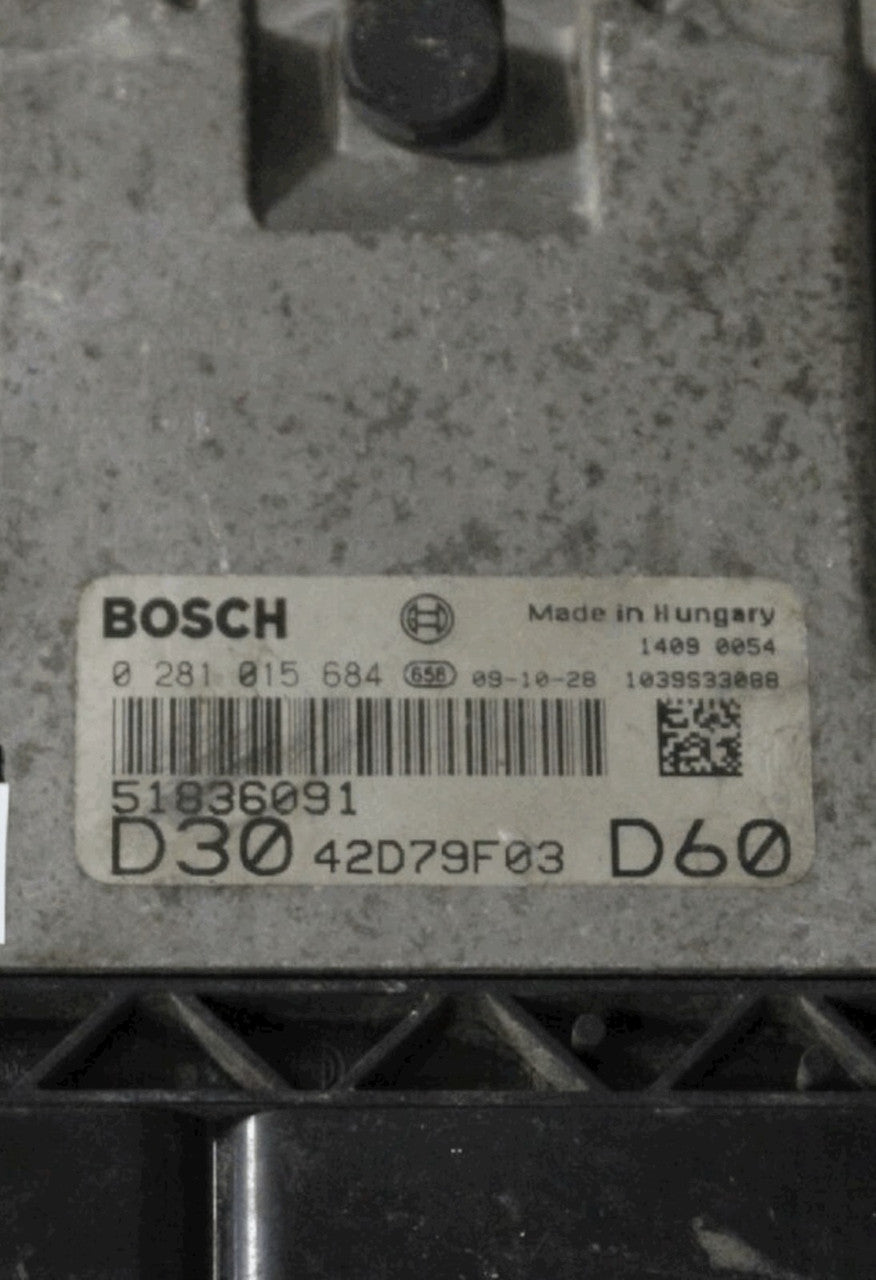 ECU de motor Bosch Plug & Play, Fiat, 0281015684, 0 281 015 684, 51836091