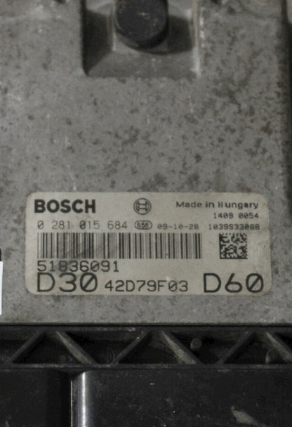 ECU de motor Bosch Plug & Play, Fiat, 0281015684, 0 281 015 684, 51836091