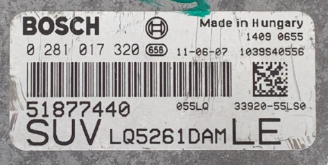 Fiat Sedici 2.0 JTD, 0281017320, 0 281 017 320, 51877440