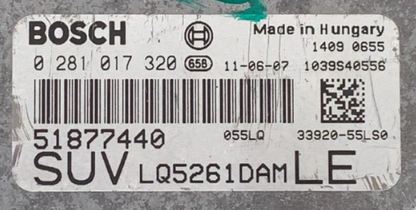 Fiat Sedici 2.0 JTD, 0281017320, 0 281 017 320, 51877440