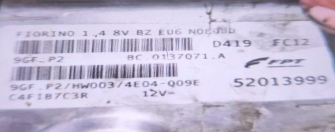 Fiorino 1.4 8V, 9GFP2, 9GF P2, 52013999, BC0137071A, BC.0137071.A, HW003