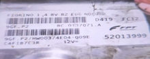 Fiorino 1.4 8V, 9GFP2, 9GF P2, 52013999, BC0137071A, BC.0137071.A, HW003
