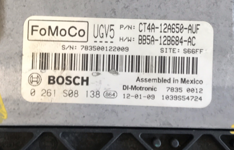 FoMoCo, 0261S08138, 0 261 S08 138, CT4A12A650AUF, CT4A-12A650-AUF, BB5A12B684AC, BB5A-12B684-AC, UGV5