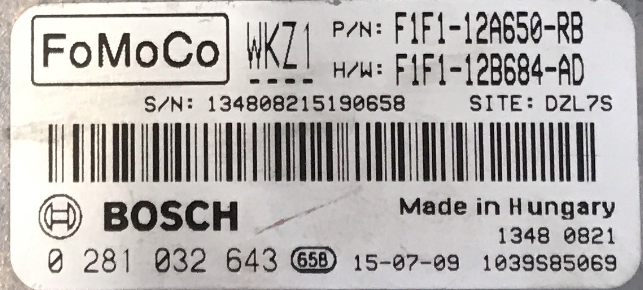  0281032643, 0 281 032 643, F1F112A650RB, F1F1-12A650-RB, F1F112B684AD, F1F1-12B684-AD, WKZ1