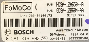 Ford, 0261S16902, 0 261 S16 902, HD9A-12A650-HA