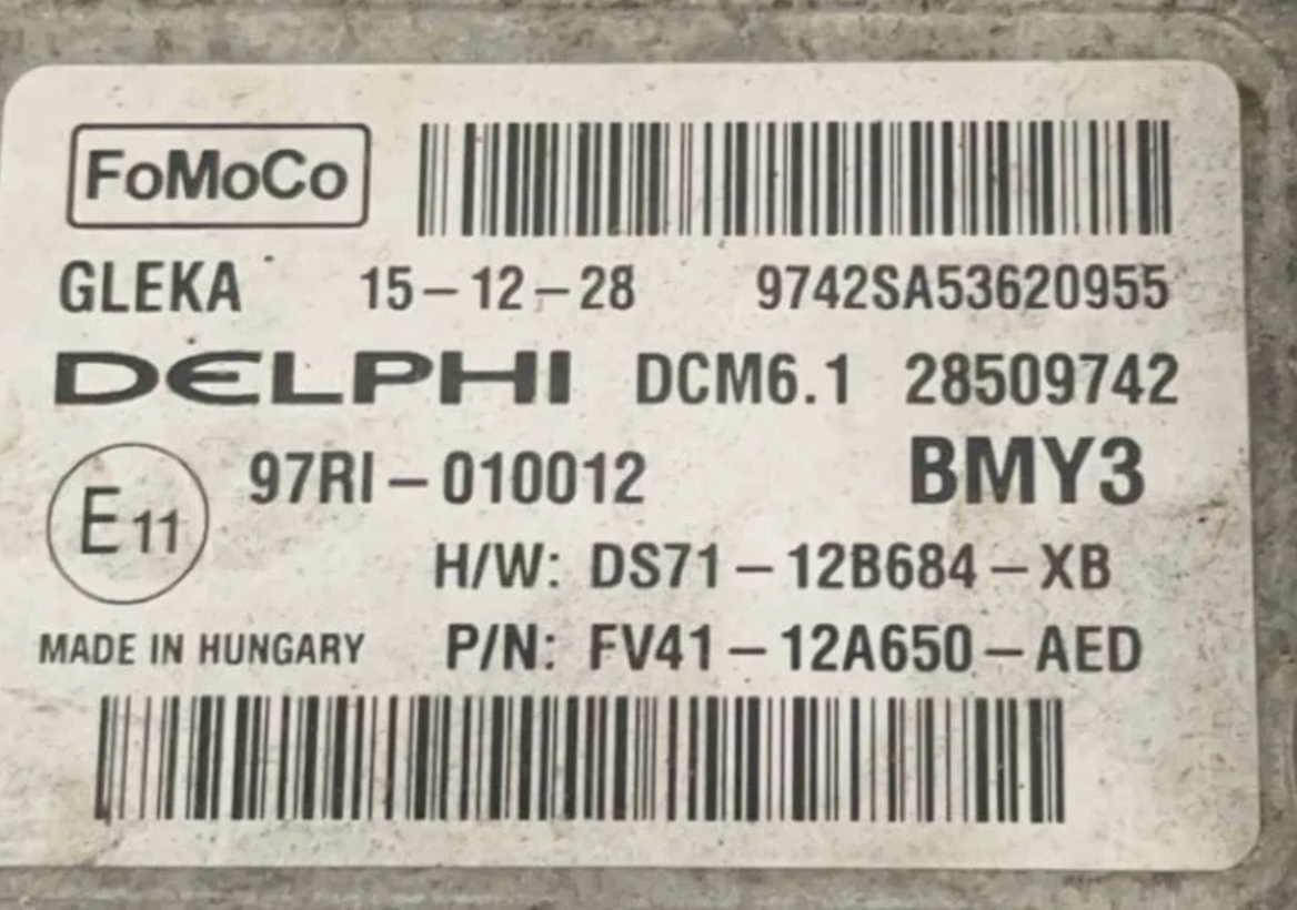 DCM6.1, 28509742, DS71-12B684-XB, DS7112B684XB, FV41-12A650-AED, FV4112A650AED, BMY3